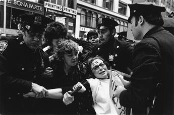 FRED MCDARRAH (1926-2007) Demonstrators and police during the Democratic National Convention * Feminist Ti Grace Atkinson, protesting.